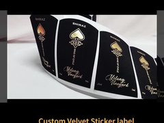 사용자 정의 인쇄 금 엽지 스탬핑 와인 병을위한 고품질 벨벳 종이 와인 라벨