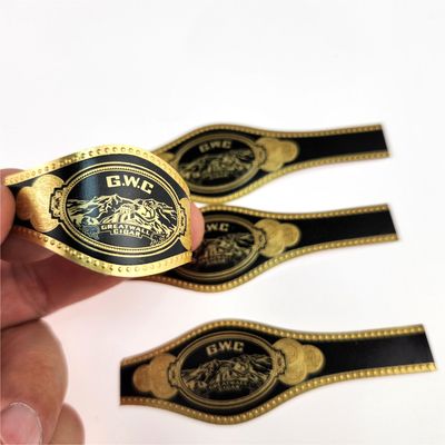 주문 블랙 골든 커스텀 시가르 밴드 인쇄 스티커 online manufacture