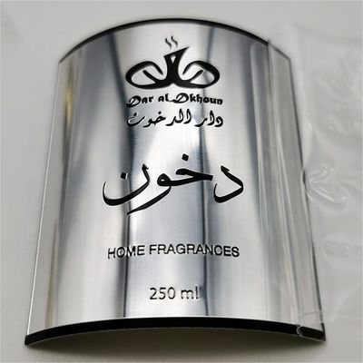금속 광택 향수 로고 스티커 금속 라벨 핫 디자인 금속 3D 엠보스 라벨