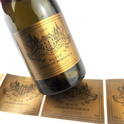 좋은 가격 금 엽지 방수 금 라벨 위스키 자 접착 금 맥주 라벨 스티커 온라인으로