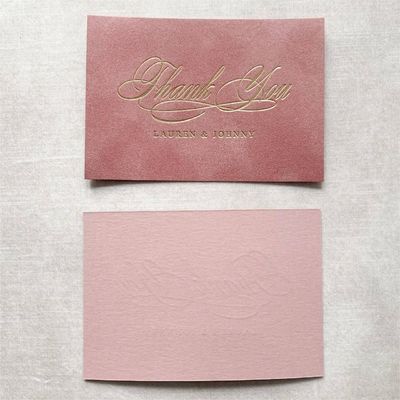 좋은 가격 핑크 골드 포일 웨딩 감사 카드 스티커 소기업 포장 카드 인쇄 서비스 온라인으로