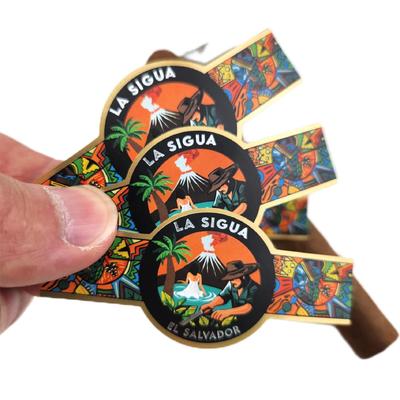 좋은 가격 Custom Embossed Gold Foil Cigar Label and Band with ISO9001:2008 Certification for Personalized Use 온라인으로